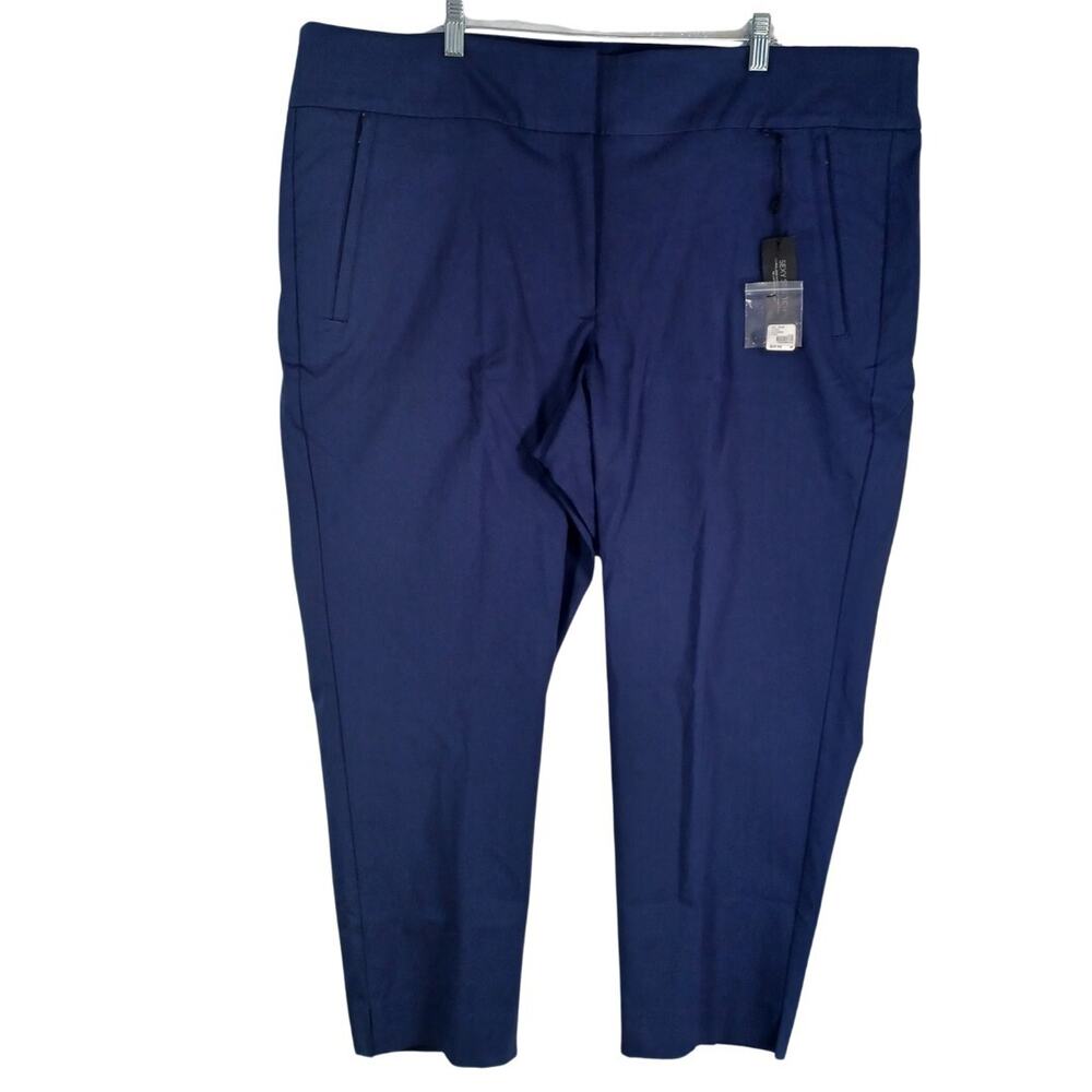 Lane Bryant THE LENA Stretch Ankle Pant Plus Size 26 Blue Curvy Fit Hem Vent NEW